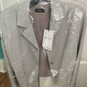 Theory Gray Single-Breasted Blazer